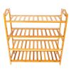 Bamboo Shoe Rack 4-Tier Entryway Shoe Shelf Storage Organizer for Home & Office Easy to Assemble Wood Color