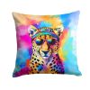 NEW Hippie Animal Cheetah Throw Pillow Machine Washable, Indoor Outdoor Decorative Pillow for Couch, Bed or Patio, 18Hx18W