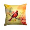 Cardinal Throw Pillow Machine Washable, Indoor Outdoor Decorative Pillow for Couch, Bed or Patio, 14Hx14W