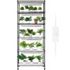 VEVOR DIY Plant Stand with Grow Light, 6-Tier Large Tall Plant Shelf with 192W 5000K Full Spectrum Grow Lights