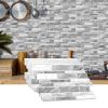 24 PCS Irregular Shape Modern Gray Marble Pattern Peel And Stick Wallpaper (4.72*9.68inch) Kitchen Bathroom Tiles Stickers Suitable For Wall Decoratio
