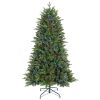 7ft PE/PVC Mixed Tree Electric Flux Xmas Decoration Automatic Artificial Xmas Tree With Fucation RGB LED