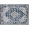HOMCOM 8x10 Area Rug, Vintage Washable Rug, Non-Slip Floor Carpet for Living Room, Bedroom, Dining Room, Blue