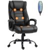 Massage Office Chair, High Back Executive Office Chair with 6-Point Vibration, Adjustable Height, Swivel Seat and Rocking Function, Black