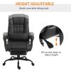 6-Point Vibration Massage Chair, Height Adjustable Reclining Computer Chair with Retractable Footrest, Black