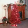 4ft Red Tree Festival Artificial Automatic Red Tree With Lights
