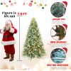 7.5ft Blue-Green Tint PE/PVC Hybrid Automatic Led Xmas Tree  Artificial Decor New Years Christmas Tree