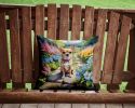 Chihuahua Spring Path Throw Pillow Machine Washable, Indoor Outdoor Decorative Pillow for Couch, Bed or Patio, 14Hx14W