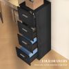 Vertical Filing Cabinet with Lock, 4 Drawer File Cabinet with Adjustable Hanging Bar for A4 and Letter Size, Black