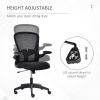 Mesh Office Chair, Swivel Desk Chair with Lumbar Back Support, Adjustable Height, Flip-Up Arm, Black