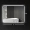 HOMCOM Dimmable Bathroom Mirror with Lights, 39" x 32" Backlit LED Mirror w/ Anti-Fog, Memory & Infinite Color Temperature