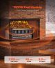 16 Inch Electric Fireplace Log Heater with Remote 5 Flame Brightness Timer