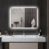 HOMCOM Dimmable Bathroom Mirror with Lights, 32" x 24" Backlit LED Mirror w/ Anti-Fog, Memory & Infinite Color Temperature