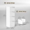 Lockable Filing Cabinet with 4 Fluted Drawers, File Cabinet with Adjustable Hanging Rails for A4 Letter Files, White