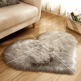 1pc Heart-Shaped Faux Sheepskin Area Rug - Soft and Plush Carpet for Home, Bedroom, Nursery, and Kid's Room - Perfect for Home Decor and Comfort (Color: grey, size: 15.75*19.69inch)