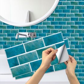 12 Pcs Marble Tile Wall Stickers Blue-Green Peel And Stick Wallpaper Water Resistant Self-Adhesive Wall Tile-Easy DIY Installation&Modern Aesthetic Fo (PCS: 12FG-004)