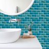 12 Pcs Marble Tile Wall Stickers Blue-Green Peel And Stick Wallpaper Water Resistant Self-Adhesive Wall Tile-Easy DIY Installation&Modern Aesthetic Fo
